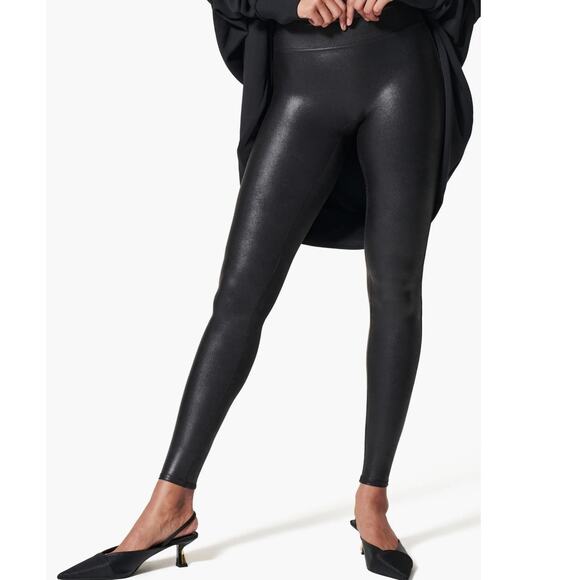 SPANX Faux Leather Leggings Medium - Picture 1 of 5